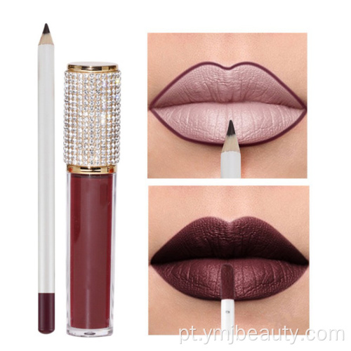 Lipstick Private Label Lip Liner Lipstick Conjunto 2in1